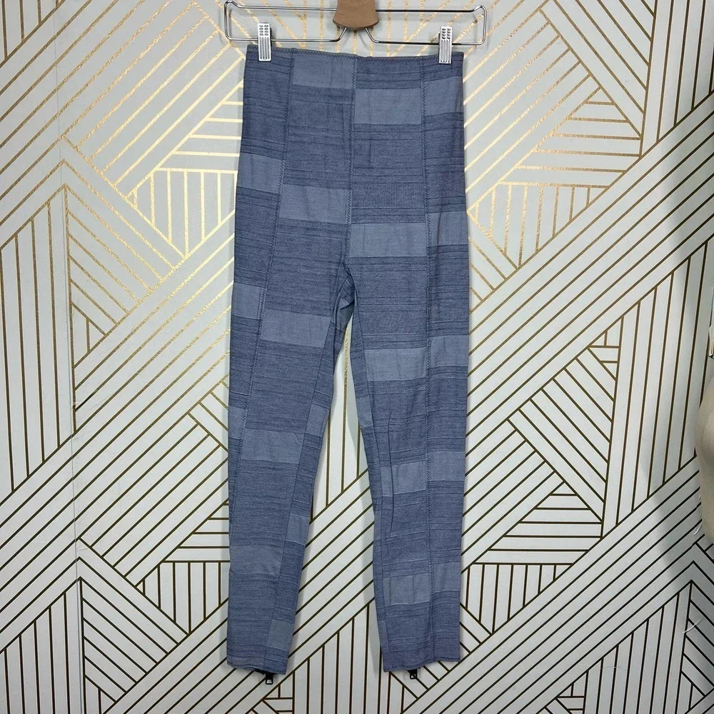 Lisa Marie Fernandez Blue Chambray Patchwork Skinny Leg Pants Size 3/ 6-8